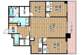 2LDK(59.51m2)の間取り