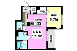 1K(20m2)の間取り