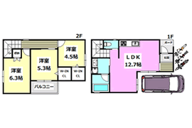 2LDK(61.45m2)の間取り