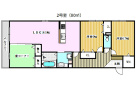 1LDK(40m2)の間取り