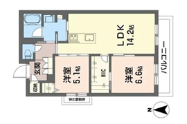 2LDK(63.54m2)の間取り