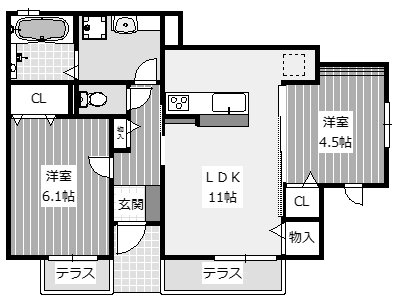 B棟2LDK 57.22㎡