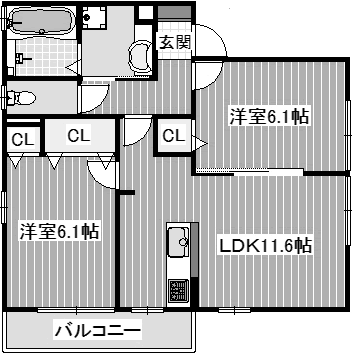2DK 55.44㎡