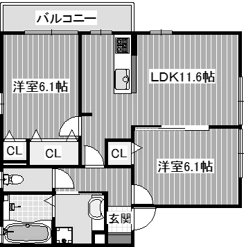2LDK 55.44㎡