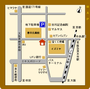賃貸のエストJR茨木店への案内図